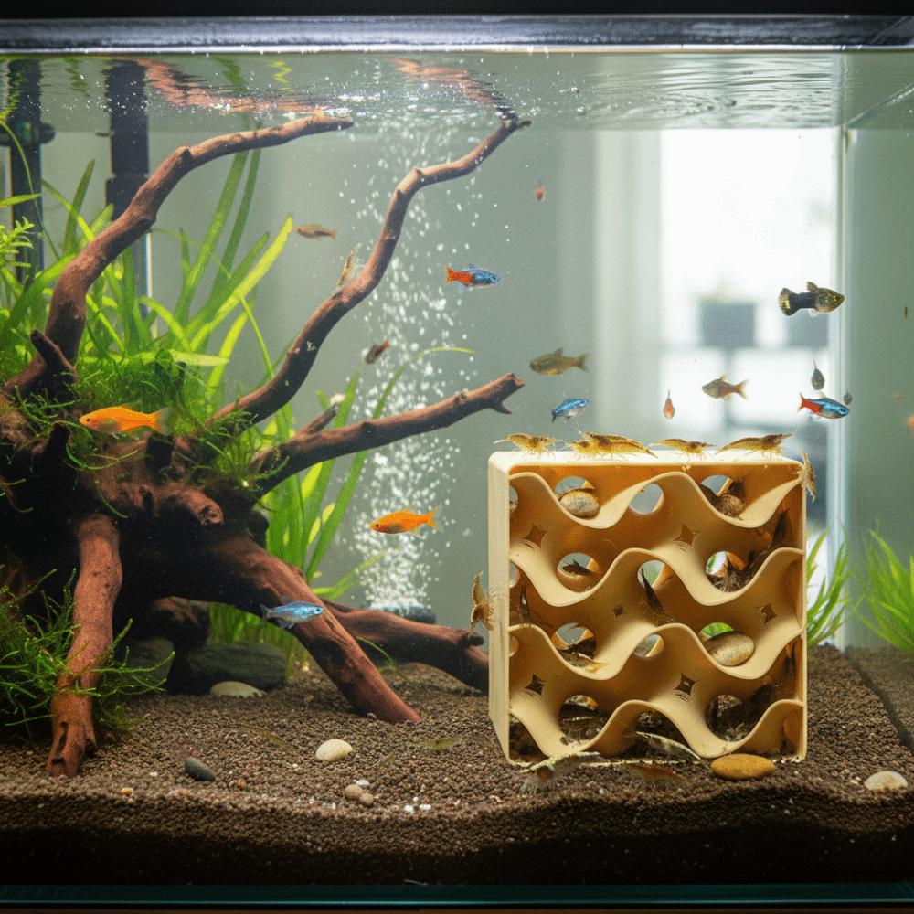 3D Printed Aquarium Cave Shelter Natural Look Plastic Shrimp Hiding Place Hollowed-out Fish Tank Ornaments