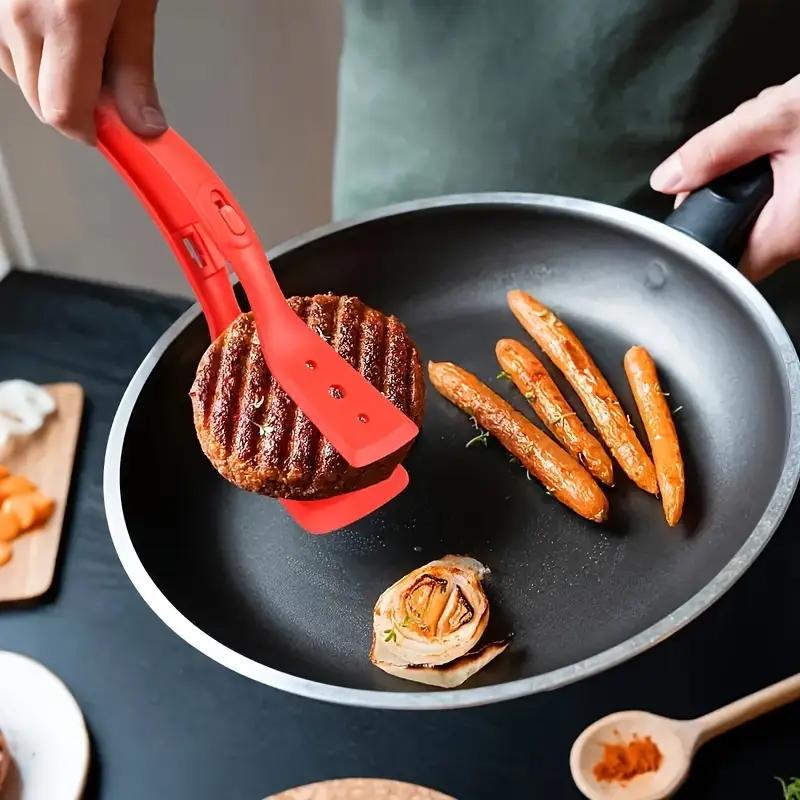 Silikon Küchenzange Antihaft Steakspatel Eier Pfannkuchen Bratwender Große Öffnung Küchenkochschaufel für Grillzange