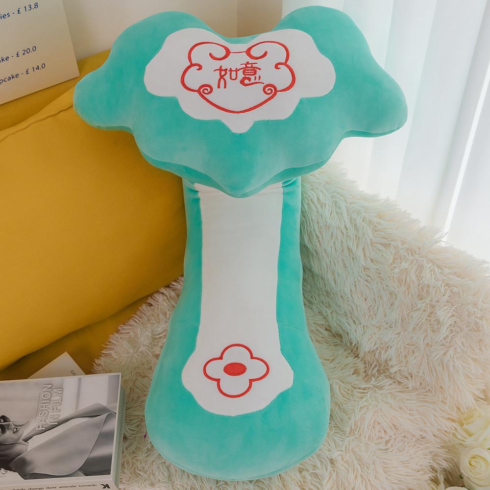 

Creative Chinese Style Ruyi Throw Pillow Plush Toy Home Sofa Pillow Cushion Girl Company Soothing Doll 33cm（0.15kg） зелений