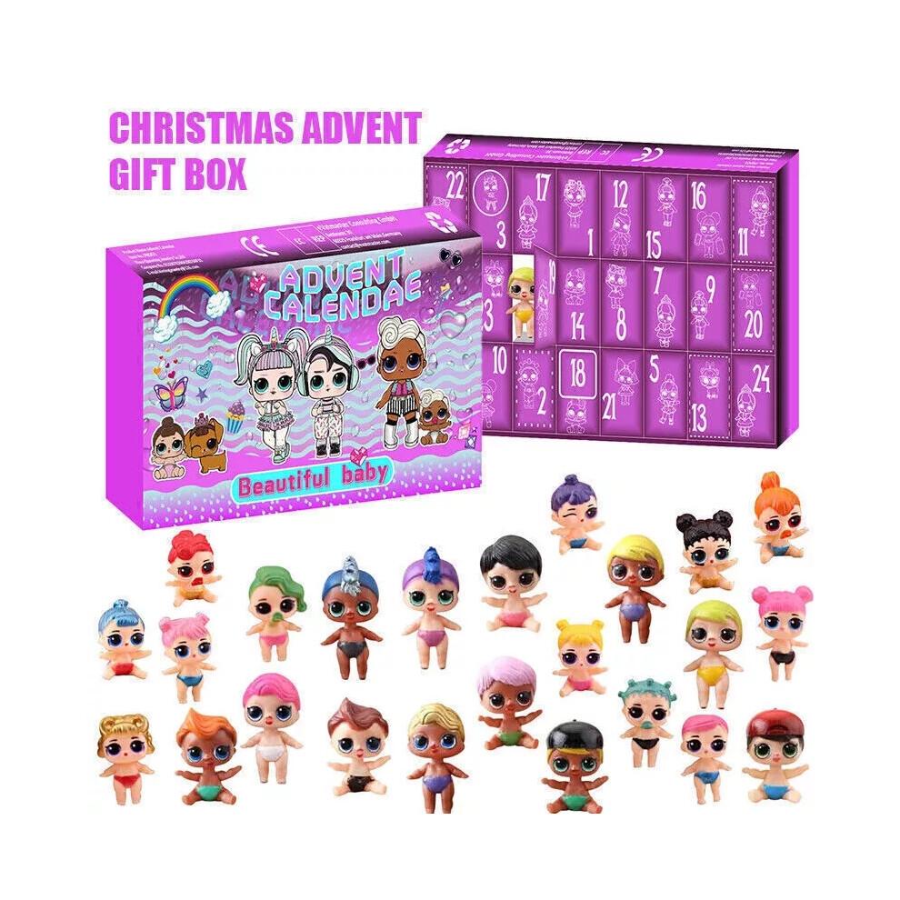 Weihnachtspuppe Adventskalender Countdown-Kalender mit Überraschungsspielzeug Geschenken