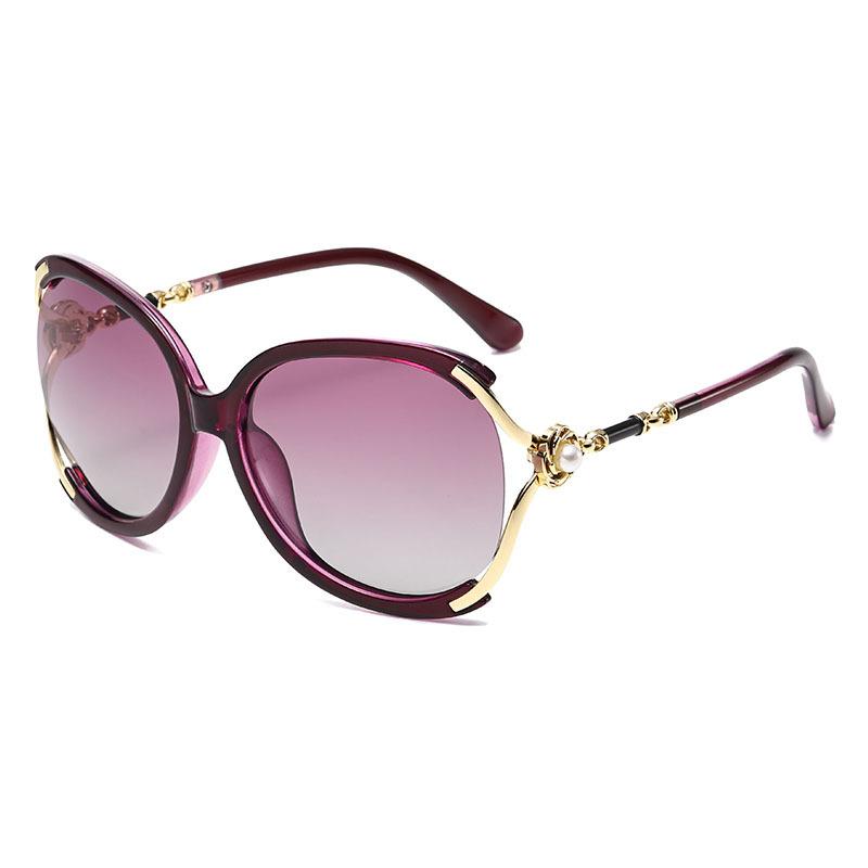 Large Frame Personalized Sunglasses Women Fashion Pearl Decor UV Resistant Stylish Glasses for Women