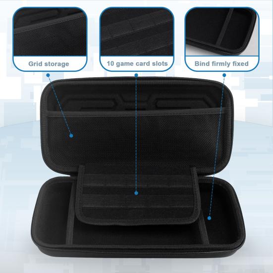 Game Console Storage Bag Protective Cover with 10 Card Slots Zipper Closure