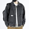 Denim Jacket Men's Spring and Autumn New Loose Khaki Work Jacket Young Men's Casual Top Lapel