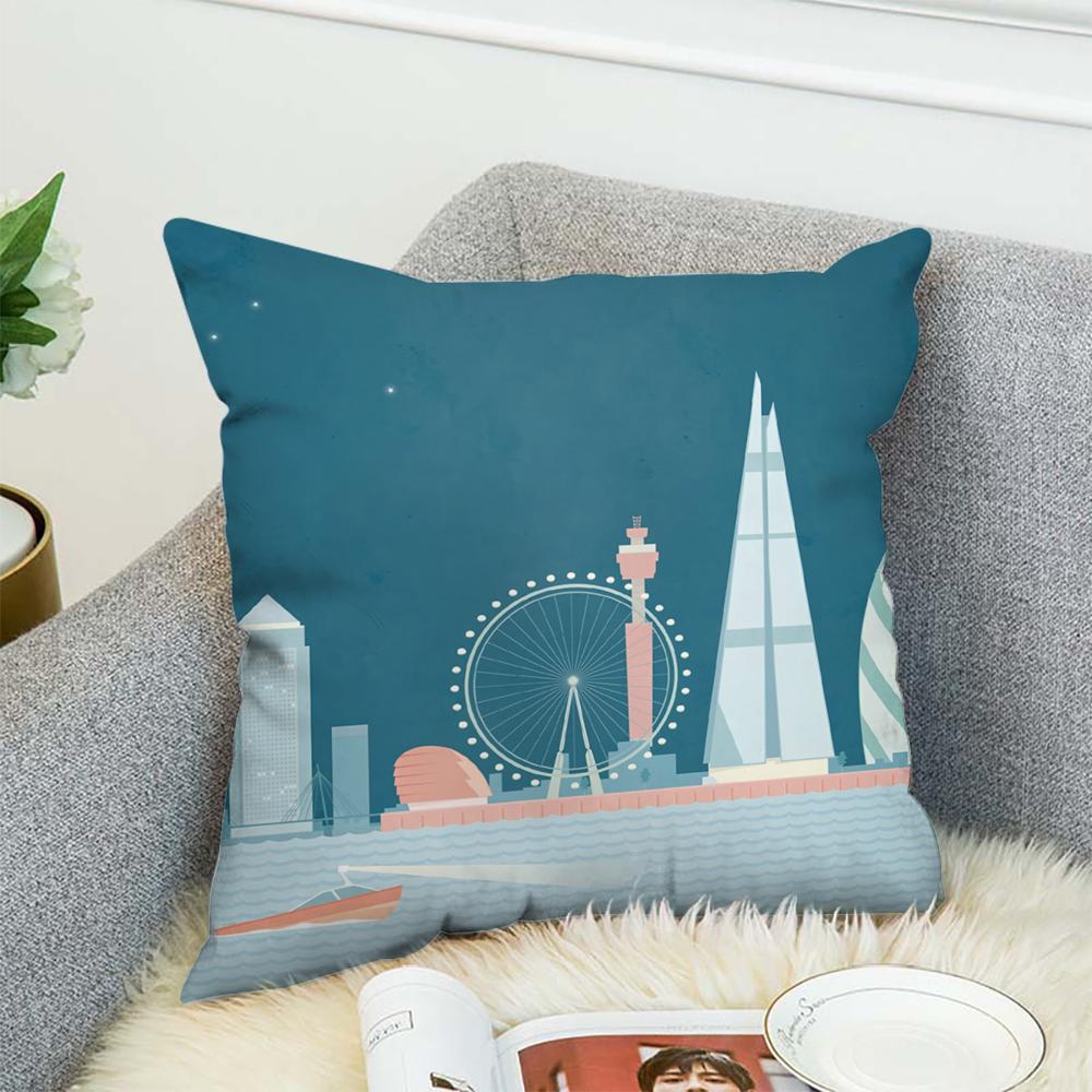 H-Henry Art Pillow Case For Car Sofa Decorative Home Double-sided Print Plush Square Throw Pillow Cushion Cover