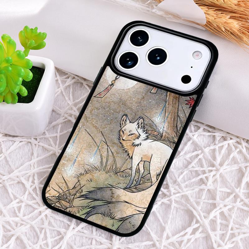 

Japanese Style Fox Phone Case for iPhone 17 Air 16 15 11 12 14 13 Pro Max Shockproof Cover iPhone 16