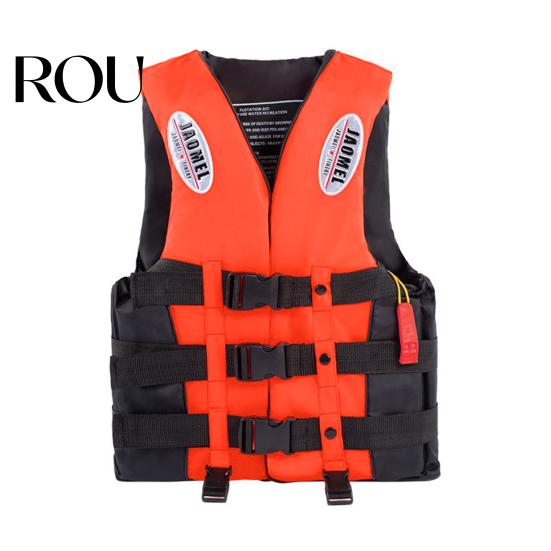 Adjustable Fit Safety Vest Adult Life Jacket 100N Buoyancy Paddle Flotation for Collisions Device with Reflective Strip Kayak Boat Surf Water XL оранжевый