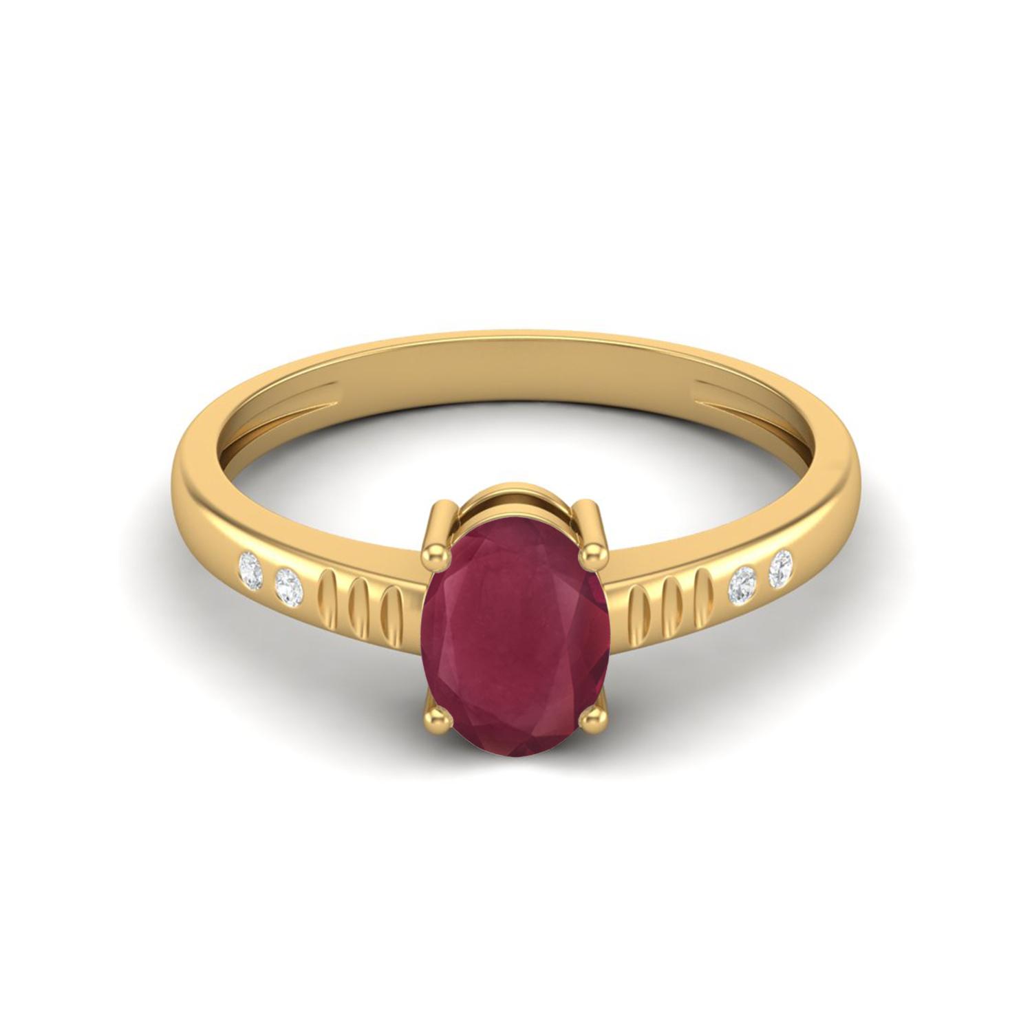 7X5 MM Oval Shape Ruby 925 Sterling Silver Gold Vermeil Solitaire Women Engagement Rings 7