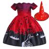Kids' Halloween Witch Cosplay Cartoon Print Dress