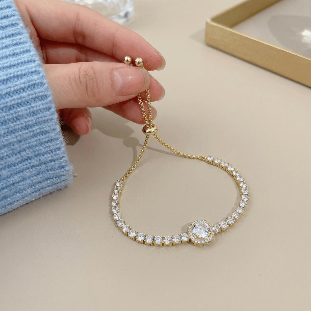 Adjustable Zircon Bracelet Luxury Friendship Bracelet Hand Jewelry Valentine's Day Bangle  Gifts