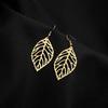 E614 European & American Creative Fashion Metal Leaf Earrings