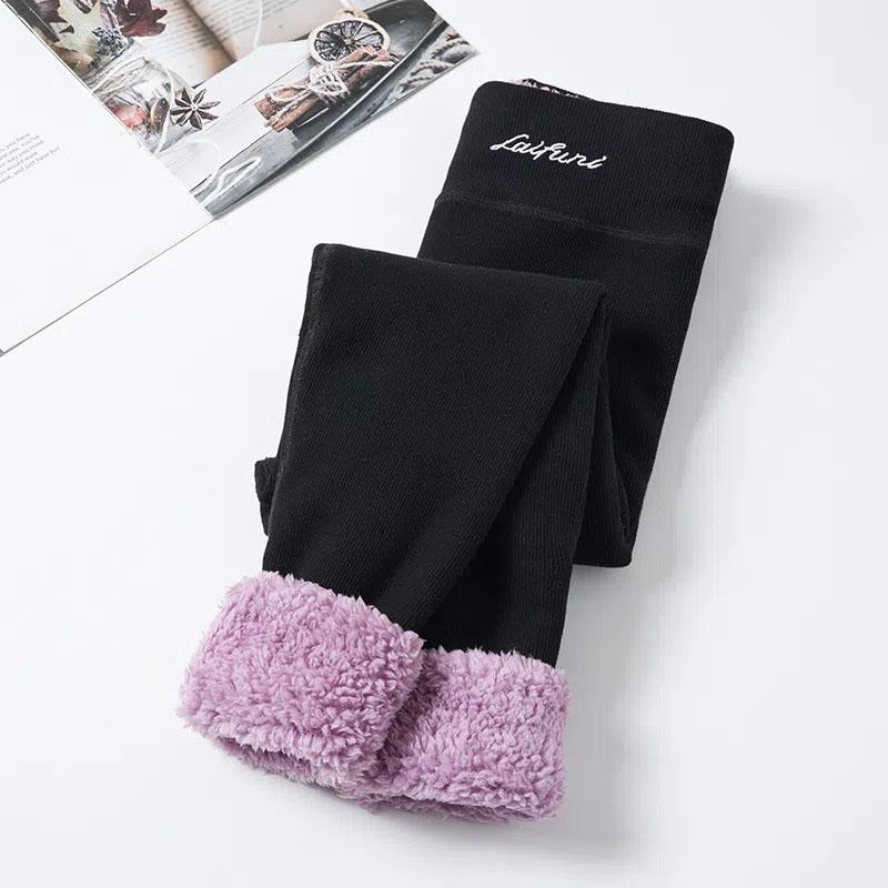 

WTEMPO Thick Leggings Women Autumn Winter Fleece Versatile Outerwear Plush Leggings Slimming, Shaping Warm Elastic Long Pants One Size чёрный