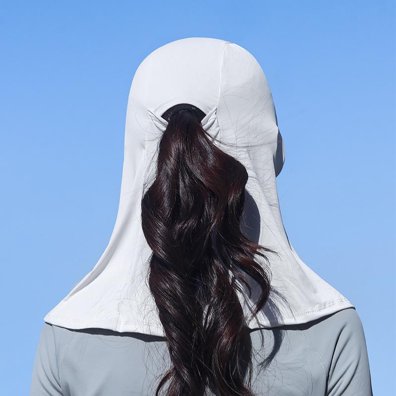 Sunshade Outdoor Riding Hat Women's Spring Summer Ice Silk Sunscreen Integrated Neck Cover Head Cover Face Cover