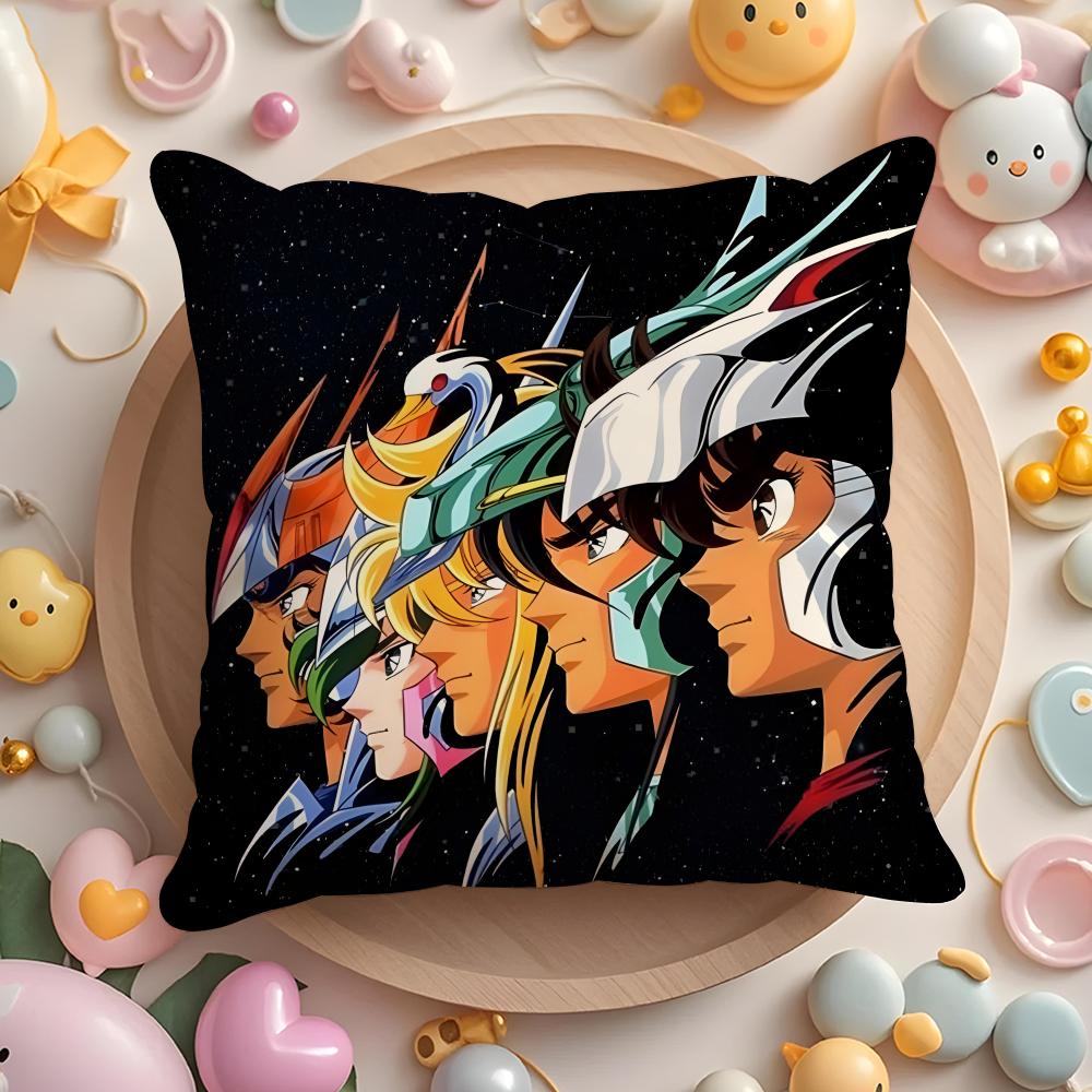 Anime S-Saint S-Seiya Cushion Cover Home & Car Multi-Scene Pillow Cover - Reversible, Soft & Durable for Daily Use