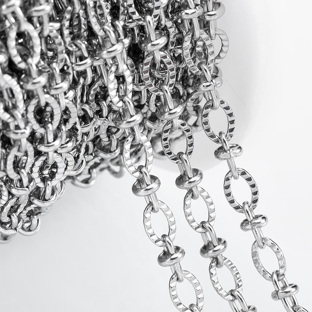 No Fade 1M Stainless Steel Cuban Keel Figaro Chain for Needlework DIY Chunky Necklace Bracelet Jewelry Making Materials Supplies