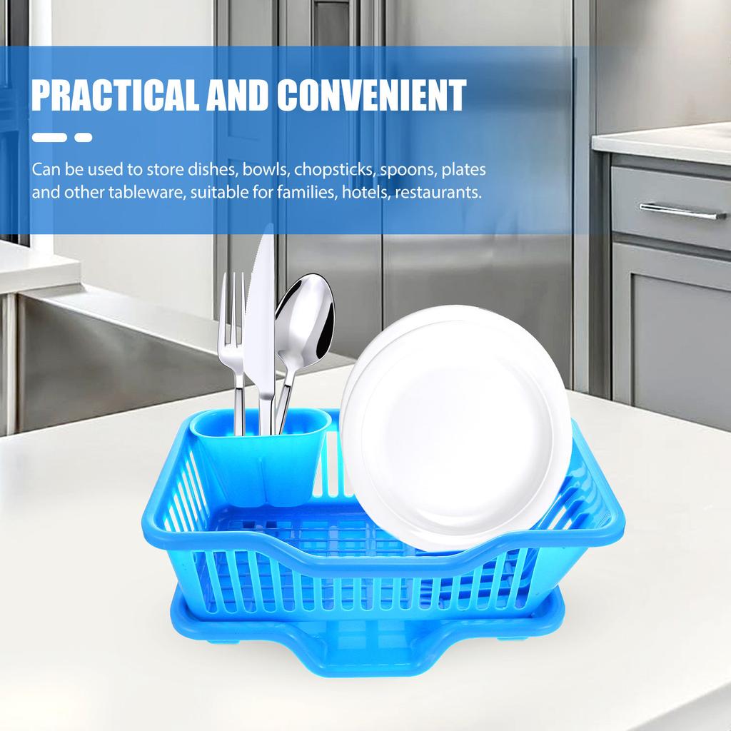 1 Set Haushalts-Abtropfkorb für Geschirr ABS-Kunststoff Küchen-Aufbewahrungsregal für Teller Schüsseln Löffel Große Kapazität Leicht zu reinigen