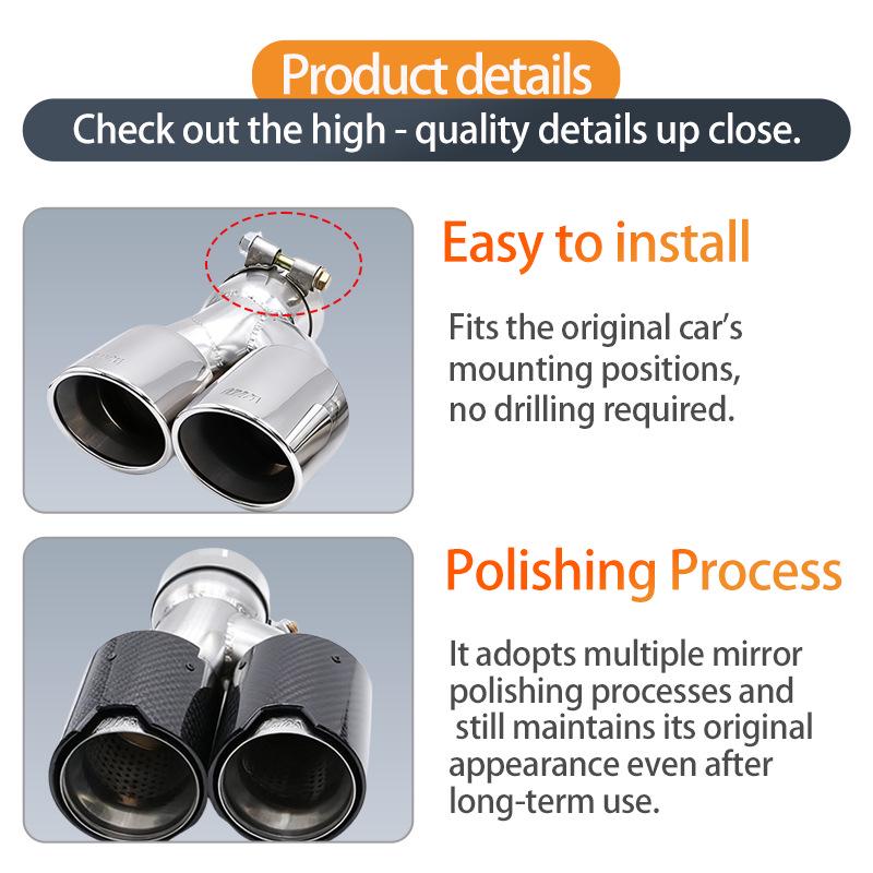 Compatible with BMW 5 Series G30/G38 525li/530 Quad Outlet Exhaust Pipe Titanium Black Tailpipe Cover