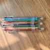 6-Farben Transparent Klick Mehrfarbiger Kugelschreiber Druckknopf Gel Tinte Schreibstift Schreibwaren Büro- & Schulbedarf