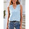 Canottiera Estiva da Donna a Colore Unito con Lavorazione ad Uncinetto in Pizzo Intrecciato Top Sexy con Bordi in Pizzo a Maglia
