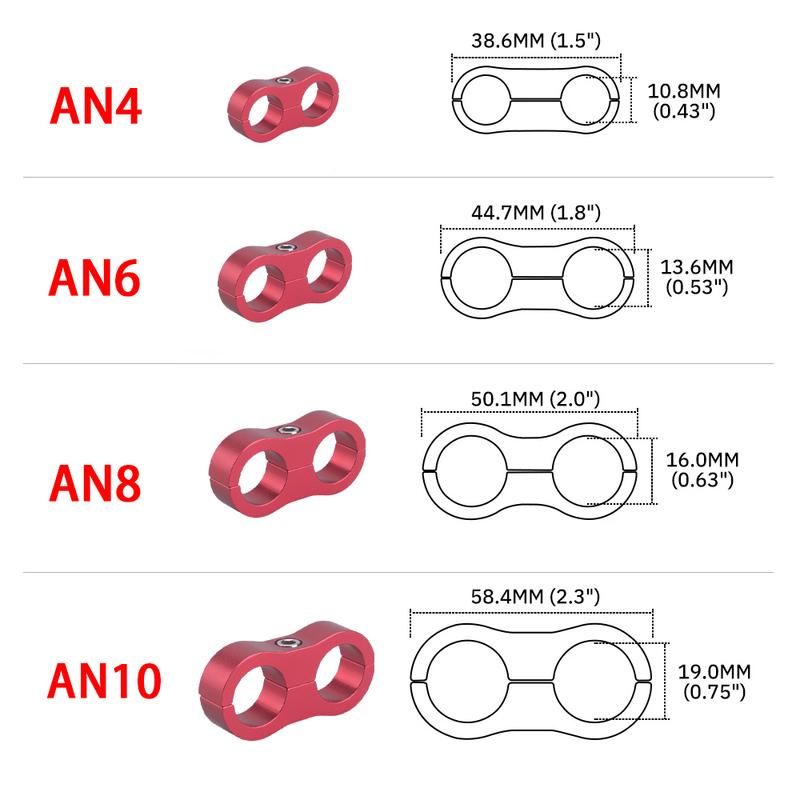 1PC Universal AN4 AN6 AN8 AN10 AN12 Aluminum Oil Fuel Water Hose Tube Separator Divider Clamp Aluminum Line Separator
