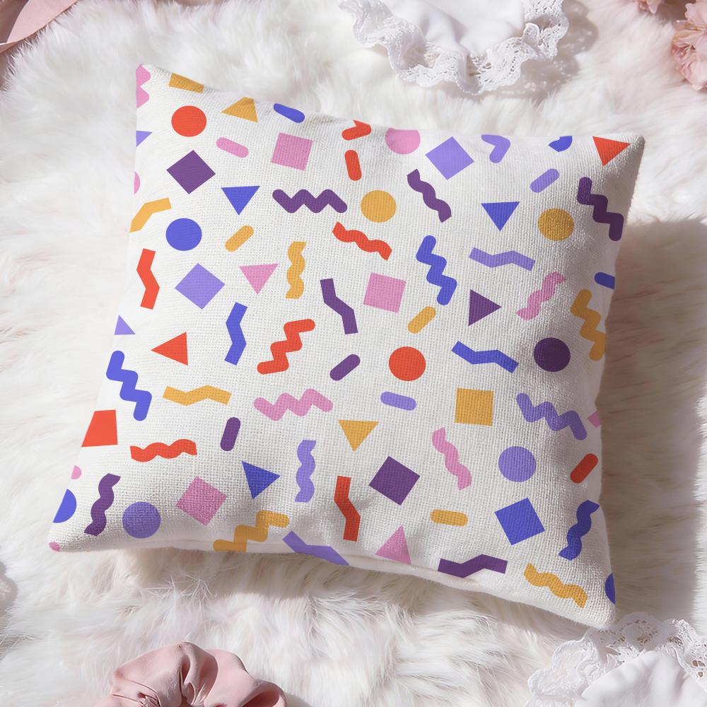 Memphis Seamless Patterns Cushion Cover Premium Comfort Reversible Pillow Cove -Two In One Design for Any Room & Car Interior