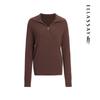 ELLASSAY Women's Elegant Retro Lapel Knit Sweater