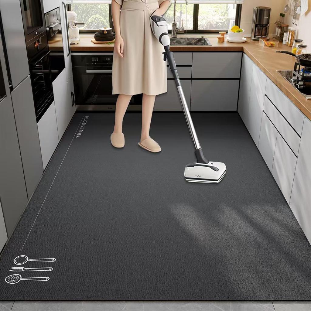 Diatom Mud Kitchen Mat Non-Slip Oil-Resistant Water-AbsorbentWipeable No-Wash Doormat Dirt-Resistant Waterproof Wall-to-Wall Carpet
