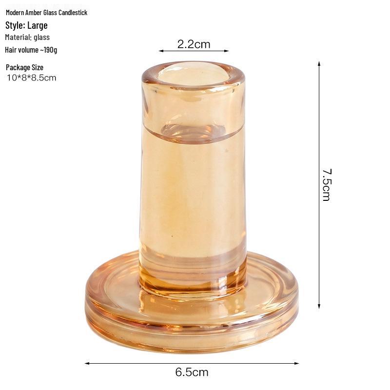 Transparent T-Shaped Glass Candlestick for Home, Living, and Dining Room Decoration
