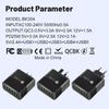 30W 6-port QC3.0 multi-port fast phone charger with EU, US, UK, Korean plugs