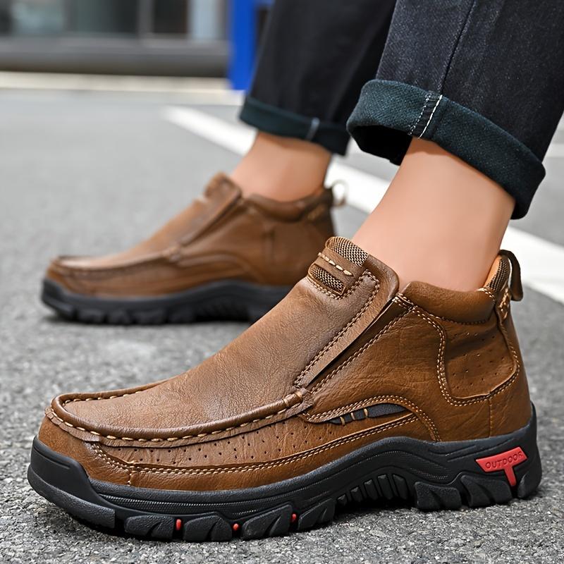 Men's Mid-Top Casual Hiking Boots - Slip-Resistant, Comfortable & Versatile for All Seasons, Men's Boots, Warm, Anti Slip, Hiking