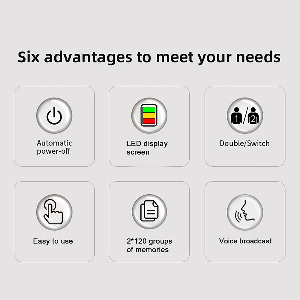 Monitoare de tensiune arterială pentru uz casnic - Manșeta de sus a brațului Ecran cu iluminare din spate LED Monitor digital BP