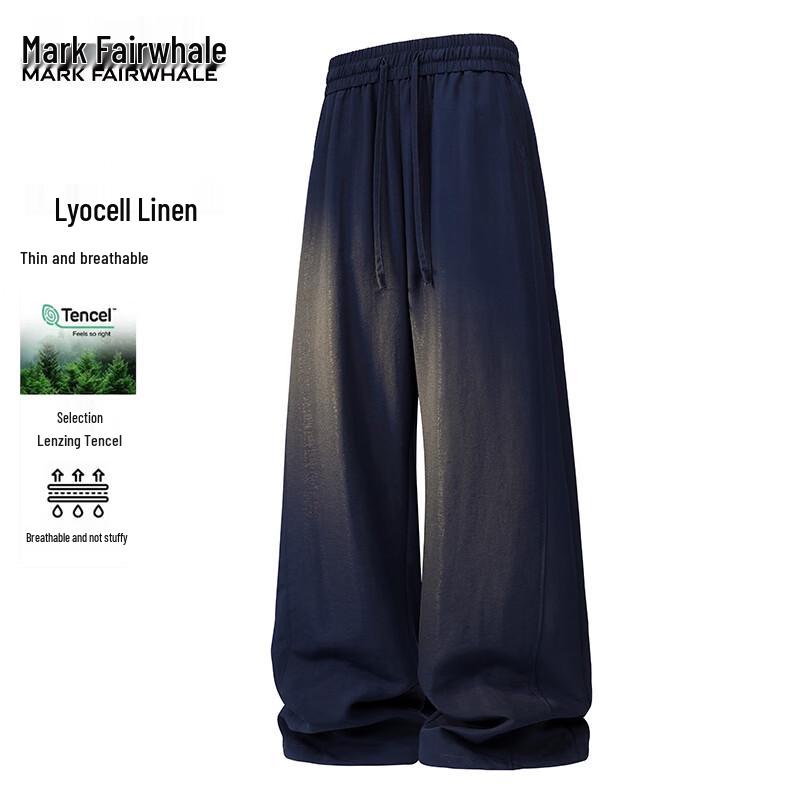 MARK FAIRWHALE Men s Linen-Blend Straight Leg Casual Pants M королевский синий