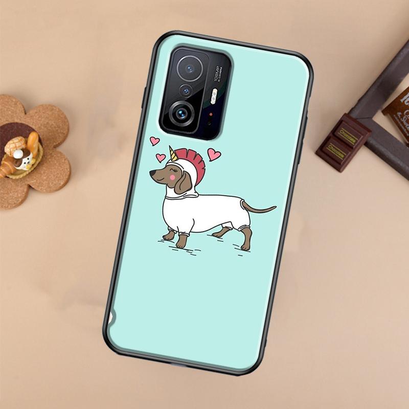Cartoon Dachshund Sausage Dog Case For Xiaomi POCO X7 X6 X5 X3 Pro F3 F5 F6 M6 Pro 13 14 Ultra 11T 12T 13T 14T Pro Cover