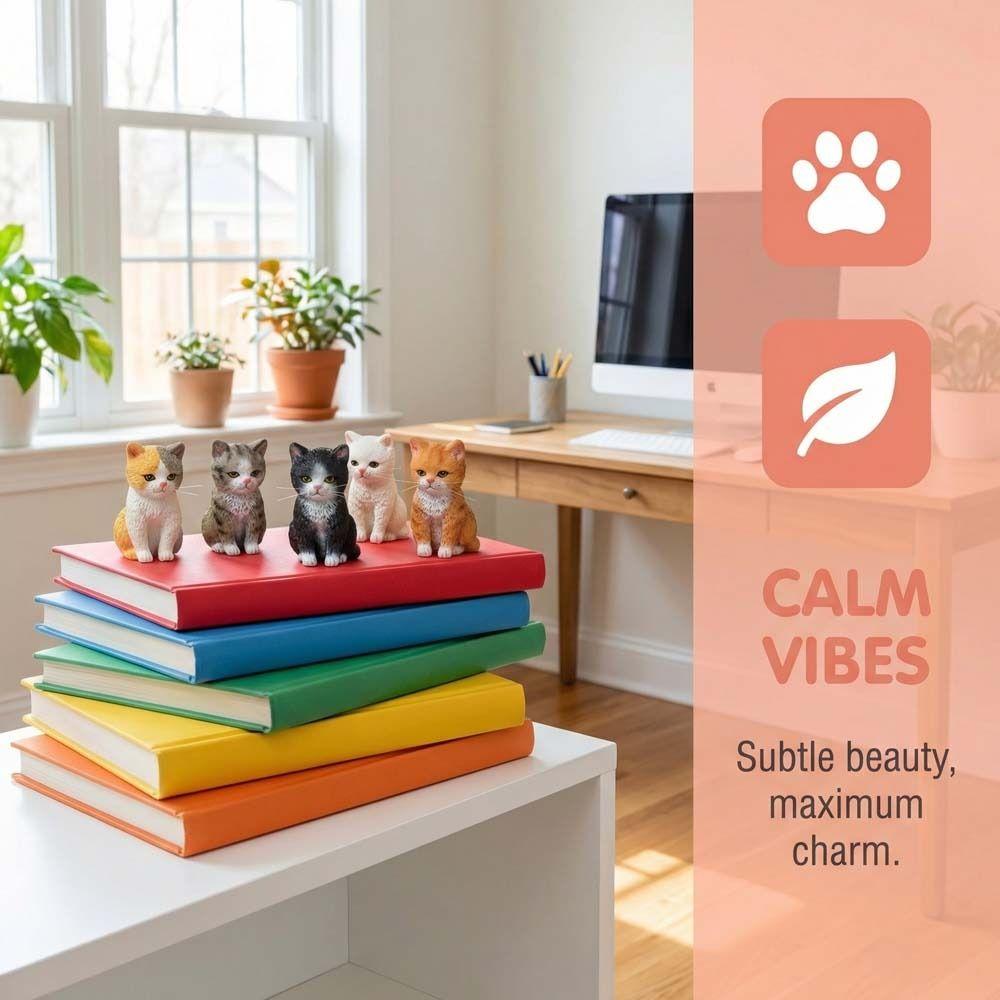 Orange Cat Sitting Cat Pet Model Cartoon Style Cat Decoration Desktop Display