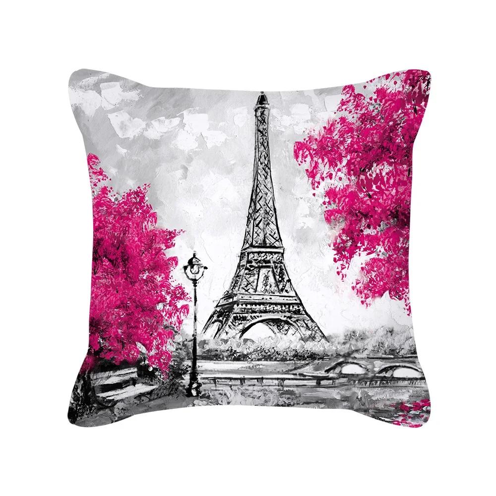 

Наволочка Лондонский городской пейзаж Масляная живопись Подушка Красная пара 66x66cm бордовый