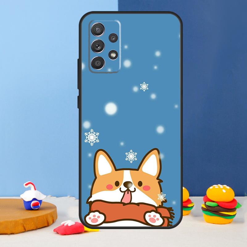 Cartoon Corgi Dog Case For Samsung Galaxy A35 A55 A32 A12 A22 A52 A06 A54 A34 A14 A56 A36 A26 A16 A13 A53 A15