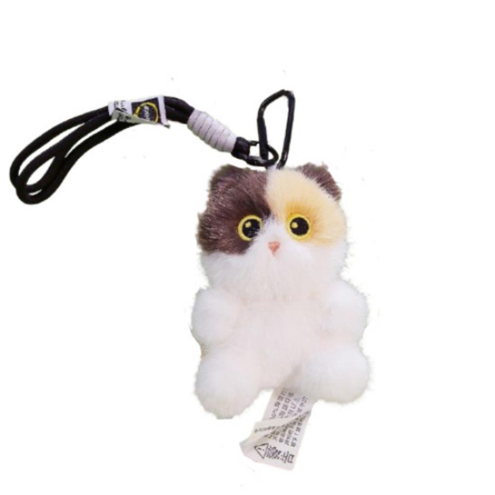 Soft Simulation Cat Plush Toy Cute Cartoon Cat Plush Keychain  Birthday Gift