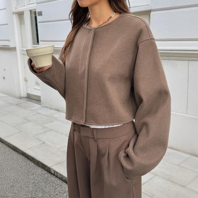 French Elegant Solid Color Long-sleeved Jacket for Women 2025 Autumn and Winter