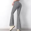 Retro Plaid High-Waisted Plus Size Elastic Wide-Leg Body Shaping Pants