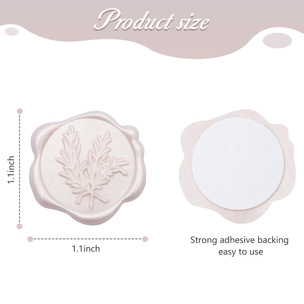 30 Pcs Pink Wax Seal Stickers Self Adhesive Rosemary Envelope Wax Seal Stickers Wedding Vintage Embossed Invitation Envelope Stickers for