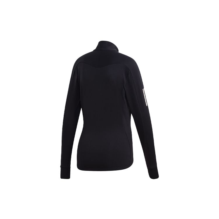 adidas Logo Stripe Print Running Stand-Up Collar Jacket Women Outerwear Black GC6642
