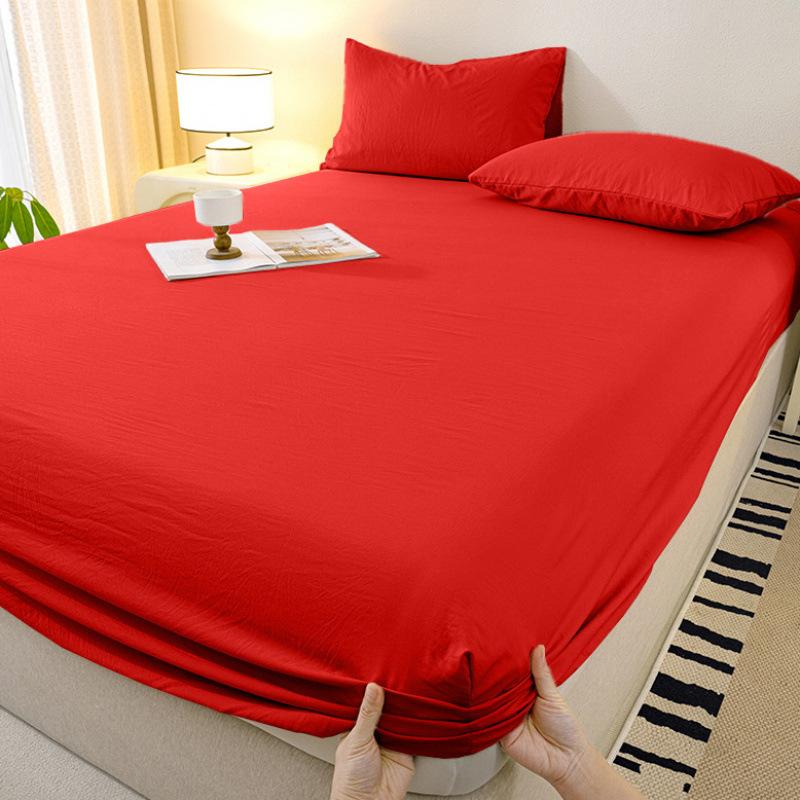 3PCS/1 Set Bedding Set 1 Sheet+2 Pillowcase Mattress Cover Protector Adjustable Bed Fitted Sheet Cover With Elastic Band