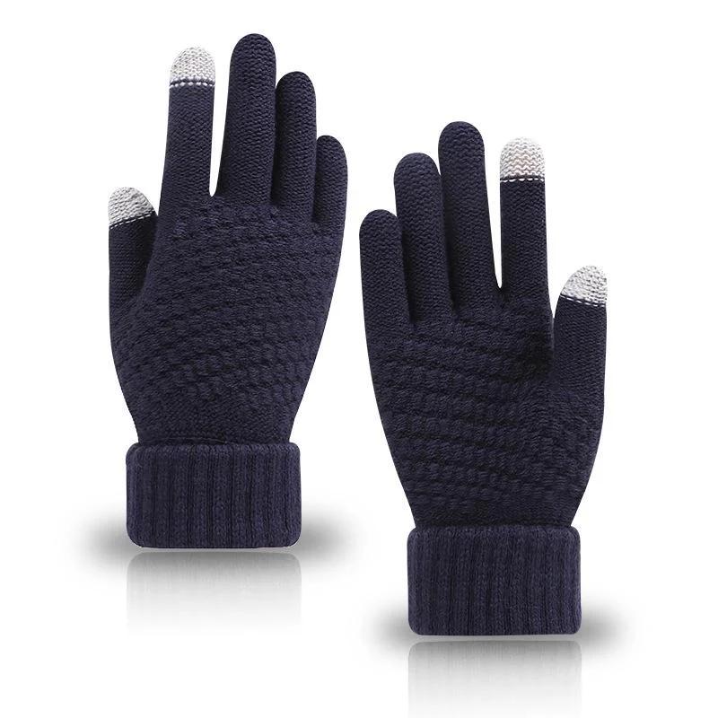 Winter Warme Gestrickte Handschuhe Touchscreen-Handschuhe für Mobiltelefone Winter Dick Warm Erwachsene Handschuhe für Männer Frauen.