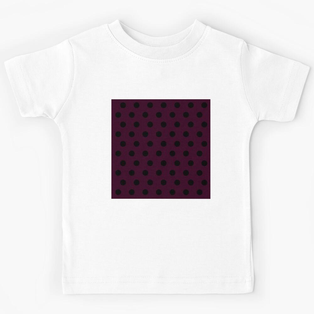 Classic Polka Dot_Black Vivid Dark Purple Chic Violet Strong Purple Fuchsia Kids T-Shirt 150