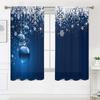 2 Pieces, Christmas Ball Snowflake Holiday Curtains -30% Blackout - Suitable for Living Room, Bedroom, Kitchen, Home Decoration