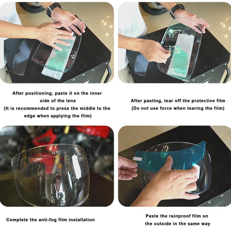 Motorcycle Helmet Transparent Rainproof Film Anti Rain Clear Anti-Fog Patch Screen Helmets Visor Fog Resistant Accessories 1pcs