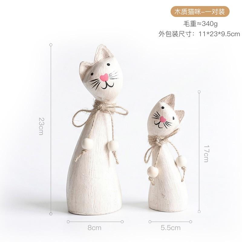 Rustic Wooden Duck Couple Figurine Decorative Home Ornament Desktop Accessory Kids Room Gift
