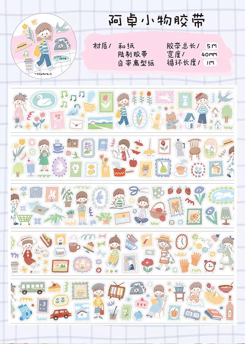 ZZOTON Die-cut Hand-written Journal Decoration Sticker Decorative Materials pls read size
