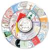 57-Piece Retro Postmark Sticker Set: Cartoon Stamps, Graffiti, Suitcase and Journal Decor.