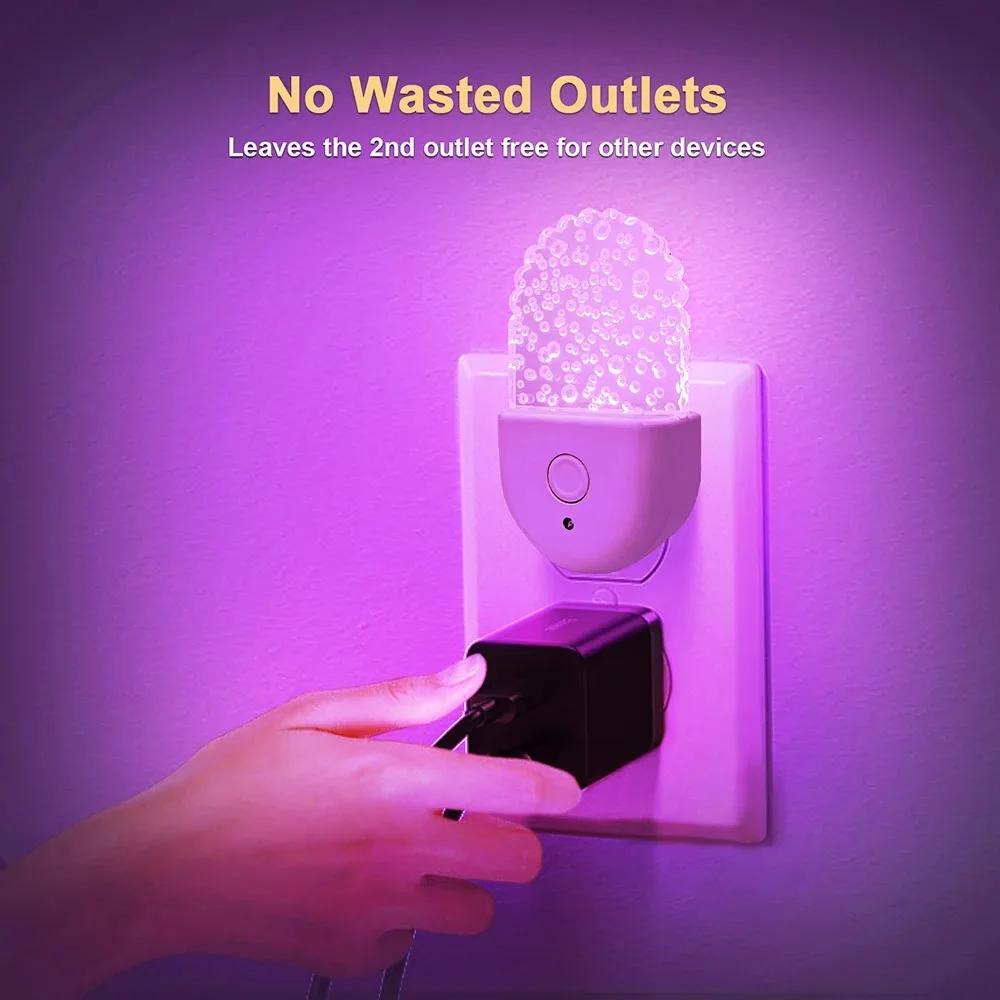 Color RGB LED Night Light Plug Into Wall, Color Changing Dusk To Dawn Night Light for Bedroom Corridors Stairs and Kids Room