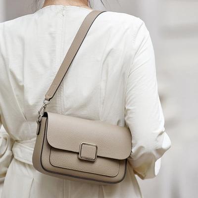 Luxury Genuine Leather Women's Square Handbag, Soft Leather Cowhide Underarm Bag, Ladies' Stylish Single Shoulder Crossbody Bag